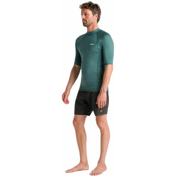 2026 C-Skins Mens NuWave UV Basics Short Sleeve Rash Vest C-NLYSSMC - Dark Sage